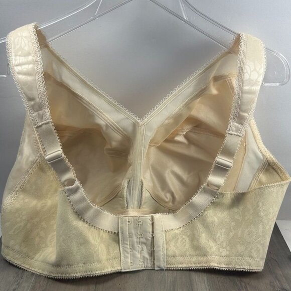 Playtex Womens 18 Hour Tricot Comfort Strap Wire-Free Bra 4693 Cream Floral 40D - Picture 2 of 6